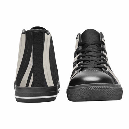 WOMEN'S Modern Zebra Stripe High Top Canvas Dark Academia Sneakers