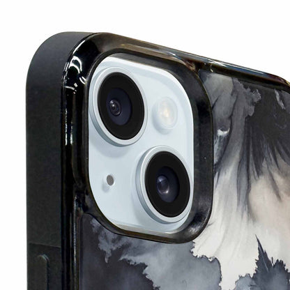 iPhone 15 Case — Tie Dye Black And Gray Blended, Custom Made Phone Cover