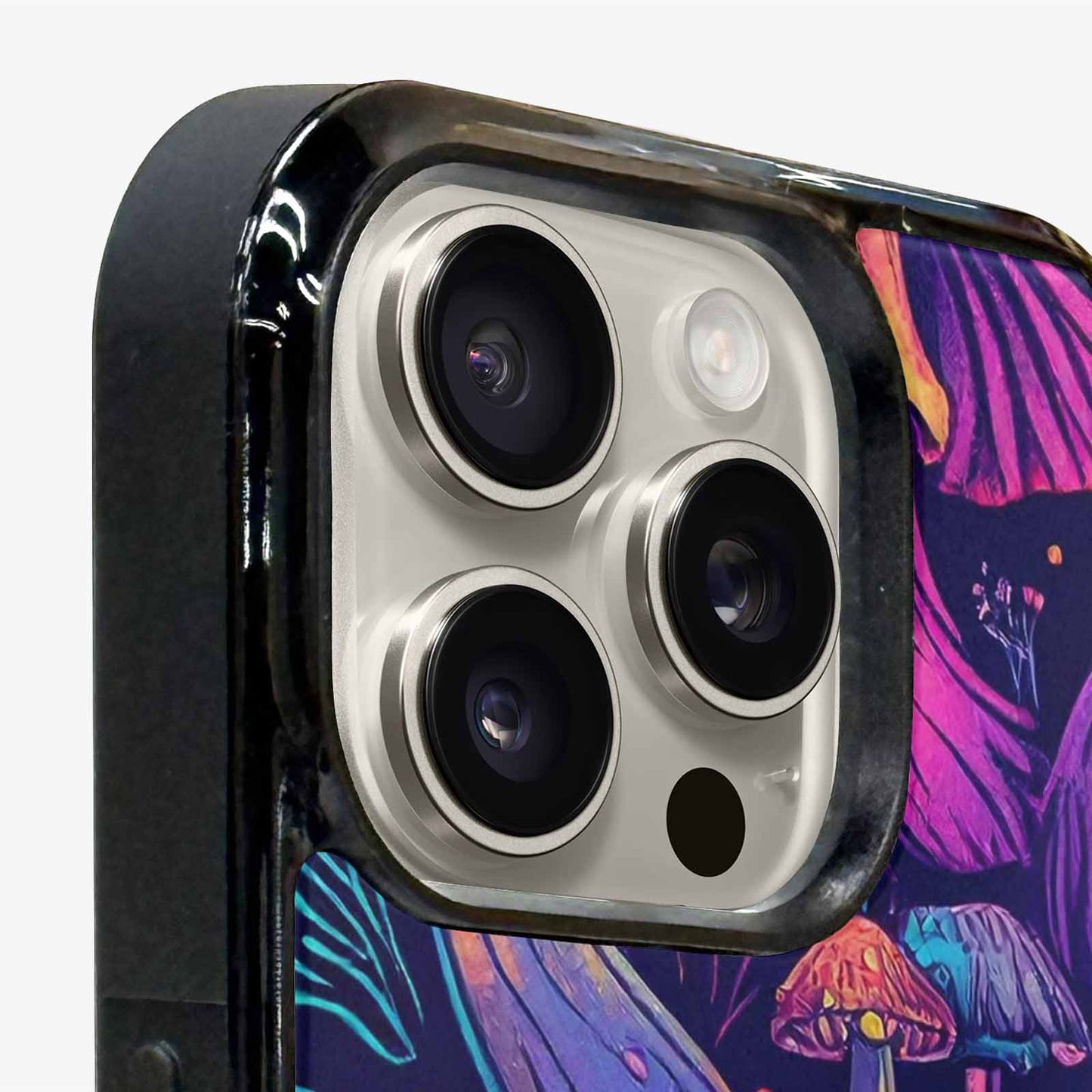iPhone 16 Pro Max Case — Mushroom Psychedelic Art Seamless Pattern Vibrant, Custom Printed Phone Case