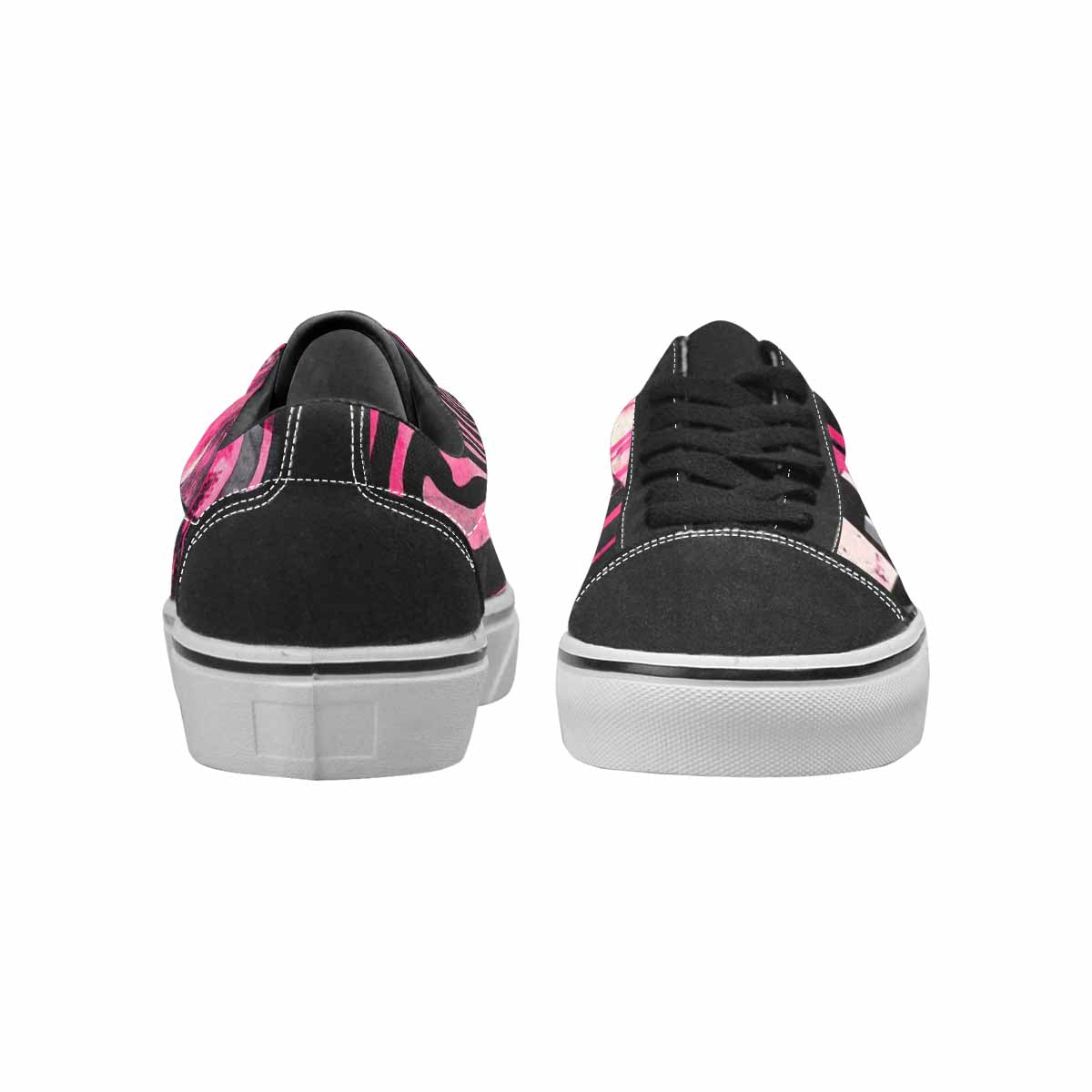 WOMEN'S Zebra Stripe Burst Lace-Up Canvas Dark Academia Custom Sneakers