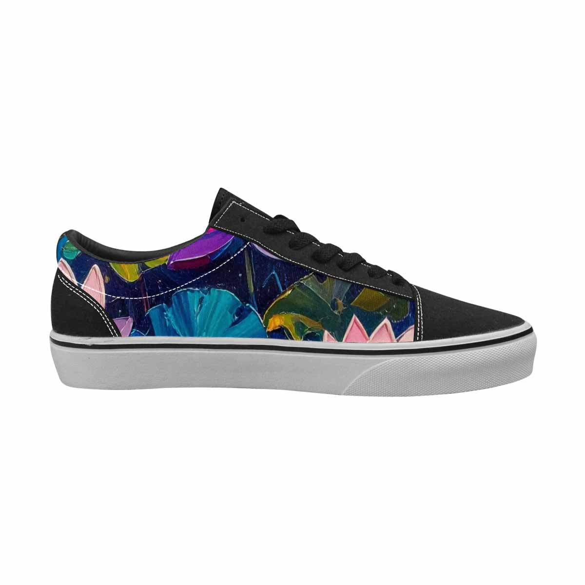 WOMEN'S Full Color Vibrant Monet Lace-Up Canvas Dark Academia Sneakers