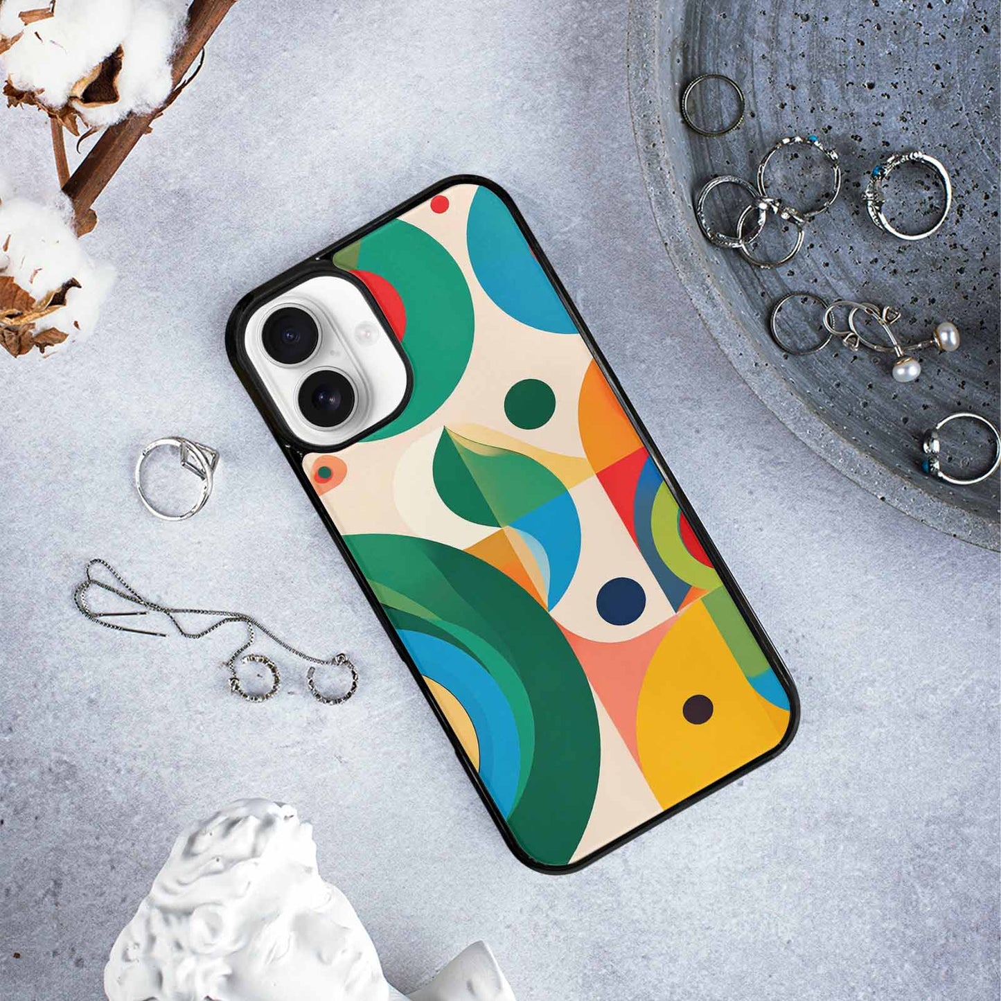 iPhone 16 Plus Case — 1960s Mod Cartoon Art Pattern, Custom Printed Phone Case