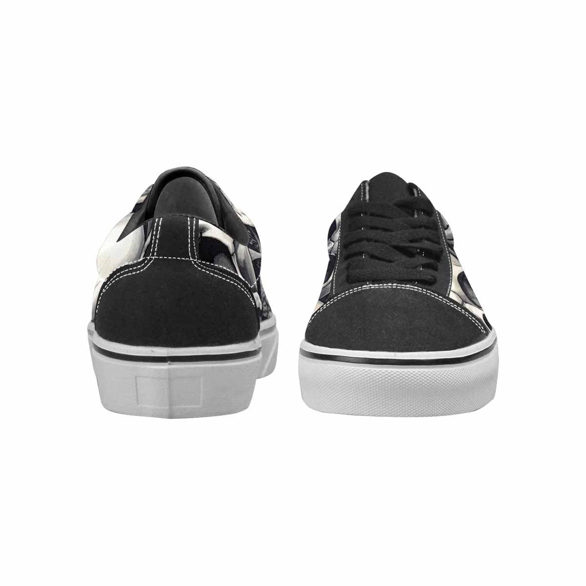 WOMEN'S Skulls - Classic Canvas Lace-Up Grunge Custom Sneakers