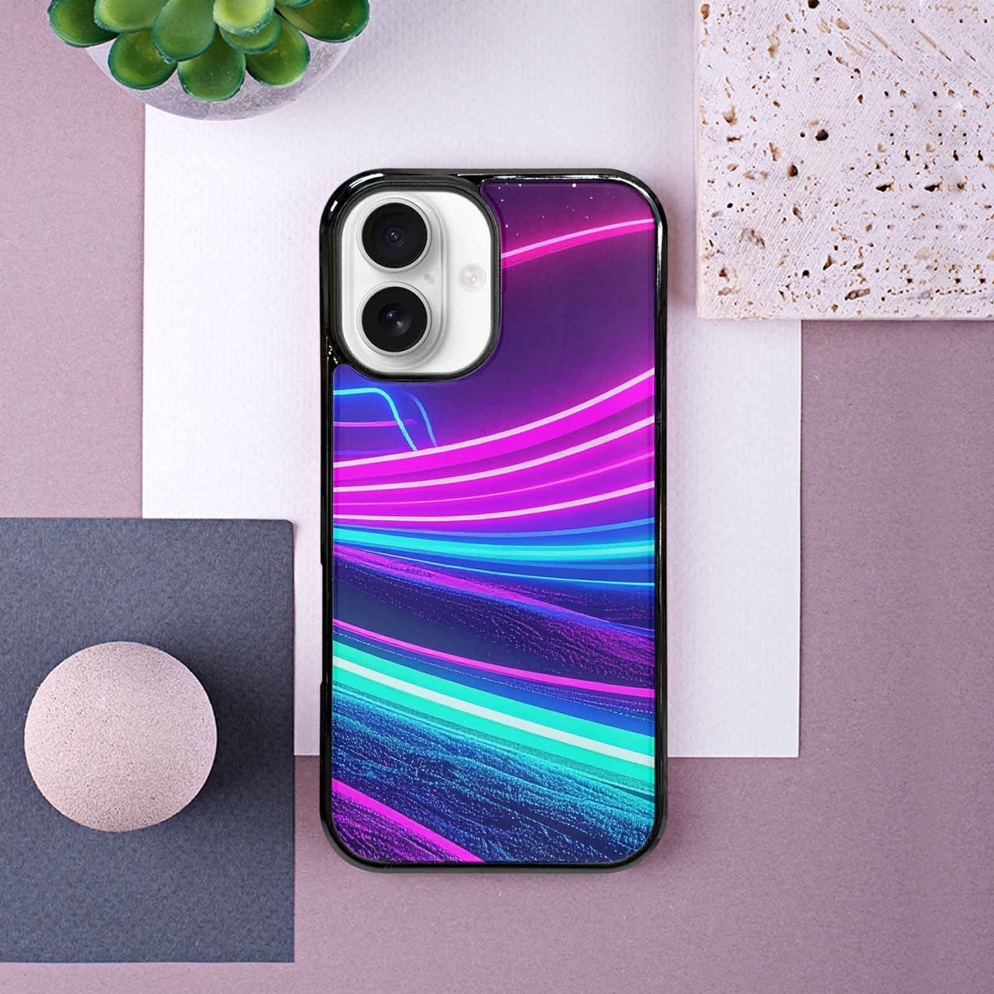 iPhone 16 Case — 80s Neon Cartoon Custom, Custom Print Case Cover