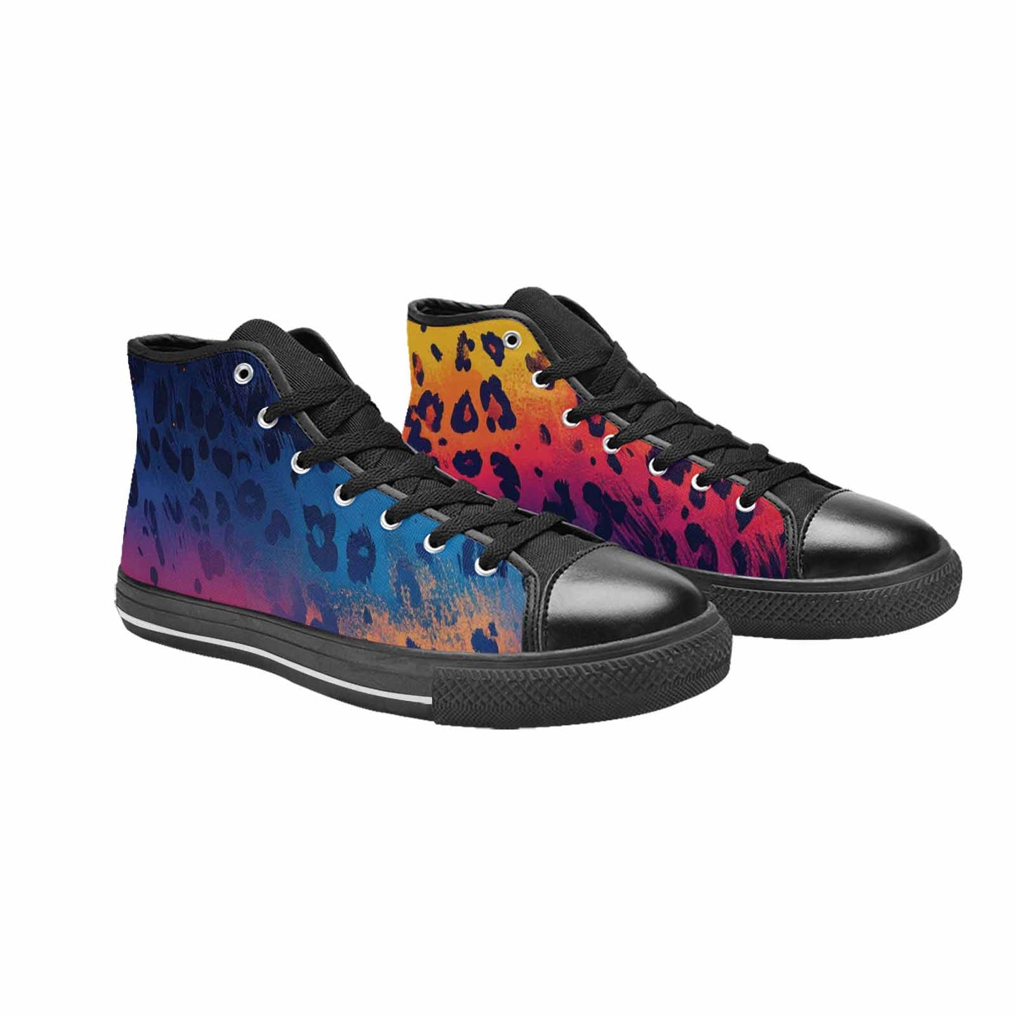MEN'S Leopard Print Gradient High Top Canvas Surreal Sneakers