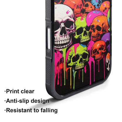 iPhone 17 Pro Case — Vibrant Camo Of Skeletons Neon Camo, Unique Phone Case Design