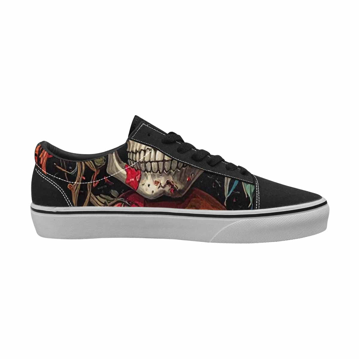 WOMEN'S Skulls Roses Melting Skulls Lace-Up Canvas Dreamlike Shoes