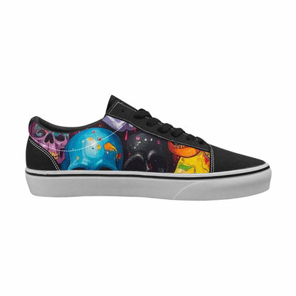 WOMEN'S Skulls (general) Skulls Lace-Up Canvas Dark Academia Sneakers