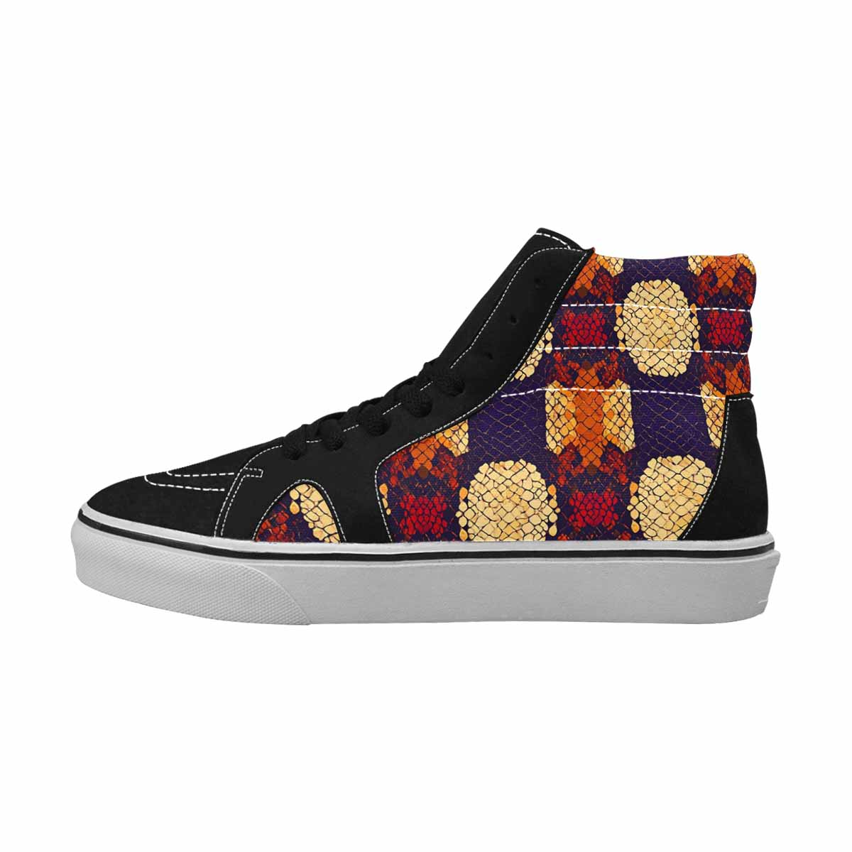 MEN'S Dark Snake Print High Top Canvas Y2K Sneakers