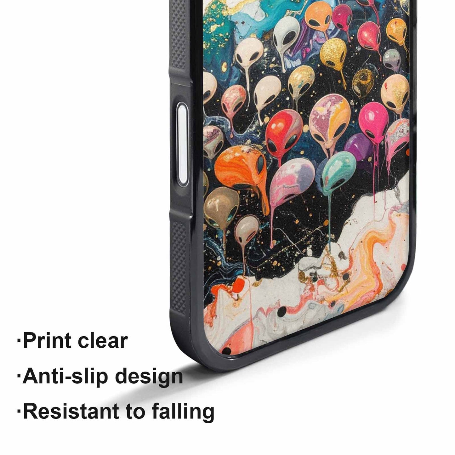 iPhone 17 Pro Max Case — Aliens Marblealiens Pattern Alien Scifi, Unique Phone Case Design