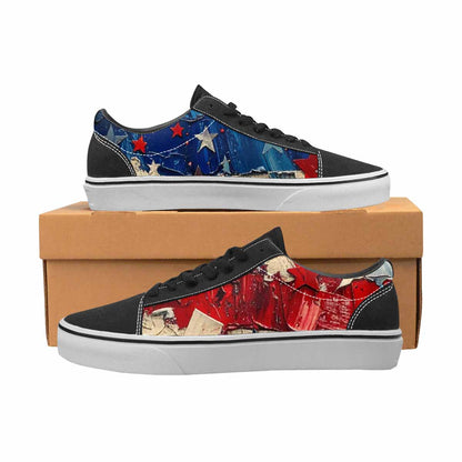 WOMEN'S Patriotic Stars Stripes Lace-Up Canvas Vivid Sneakers