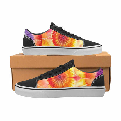 WOMEN'S Tie Dye Swirl Canvas Lace-Up Vivid Custom Sneakers