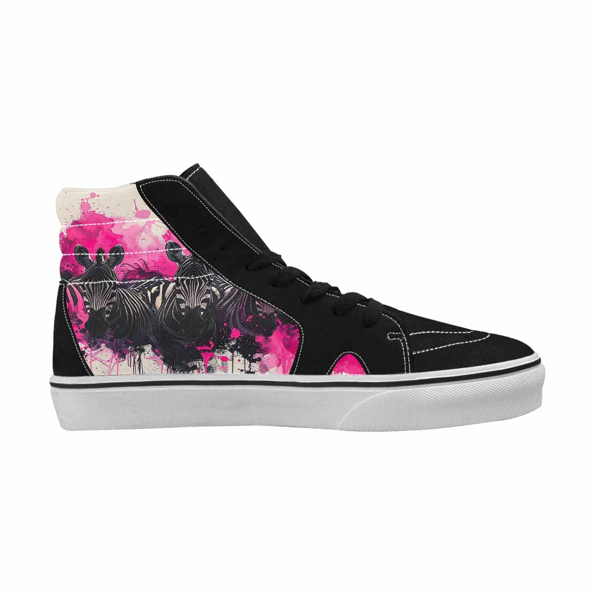 MEN'S Zebra Stripe Burst High Top Canvas Vivid Sneakers