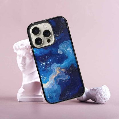 iPhone 16 Pro Case — Galaxy Art Blue Starfield Small Galaxy, Custom Designed Case Cover