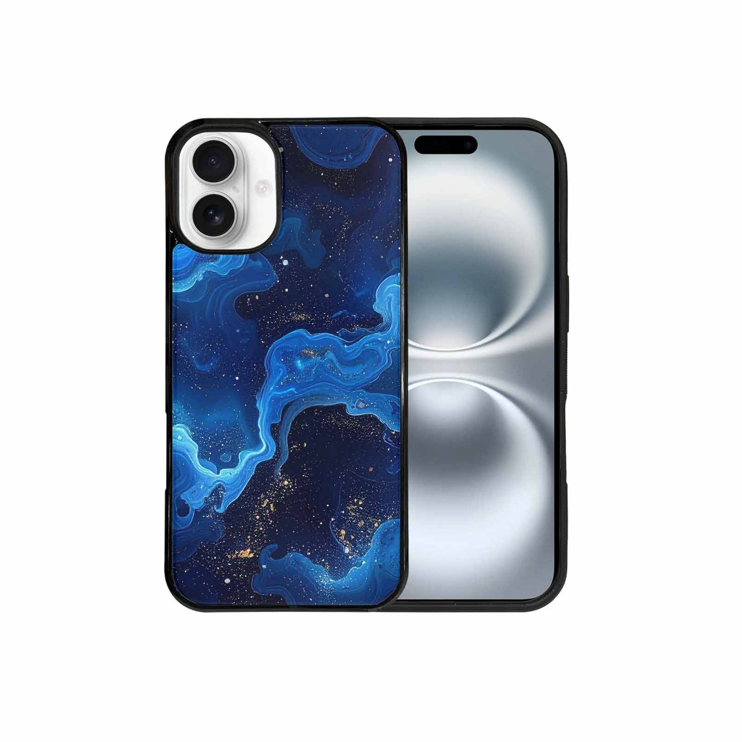 iPhone 16 Plus Case — Galaxy Art Blue Starfield Small Galaxy, Custom Print Case Cover