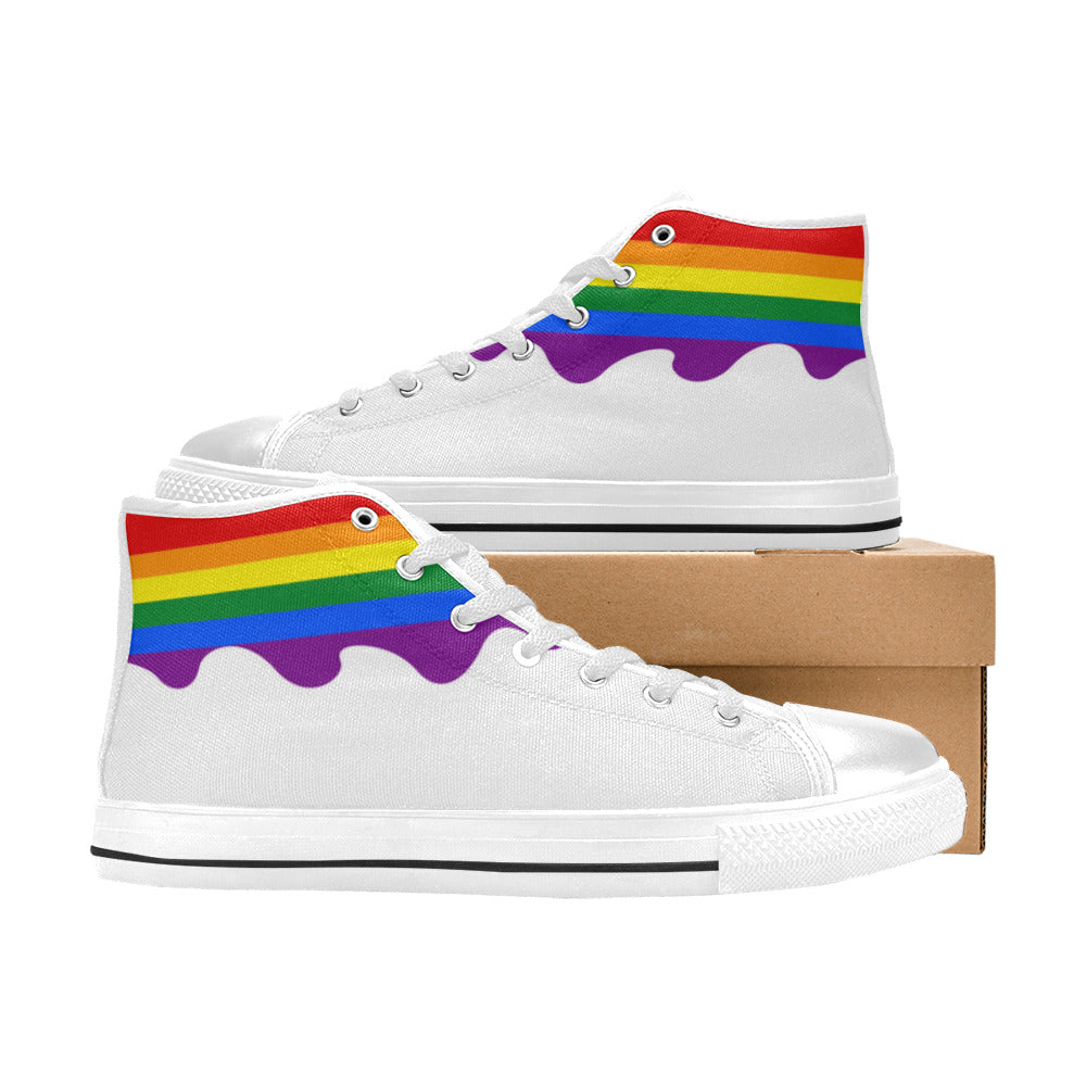 WOMEN'S Cc Pride Lgbt Flag High Top Canvas Aesthetic Custom Sneakers