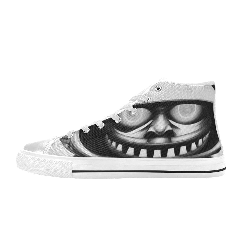 MEN'S Cc Space Dude Grey High Top Canvas Neon Fantasy Custom Sneakers