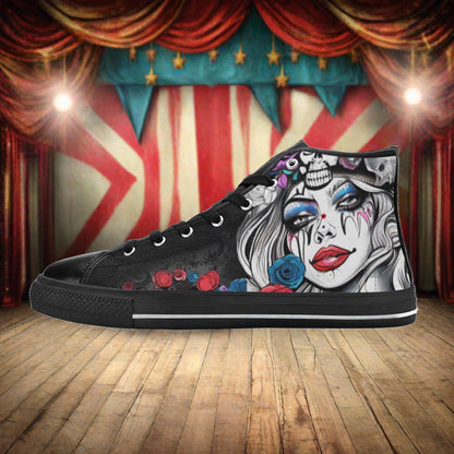 Aztec Silver Blue Vivid WOMEN Bold Art - Freaky Shoes | Custom Art Sneakers