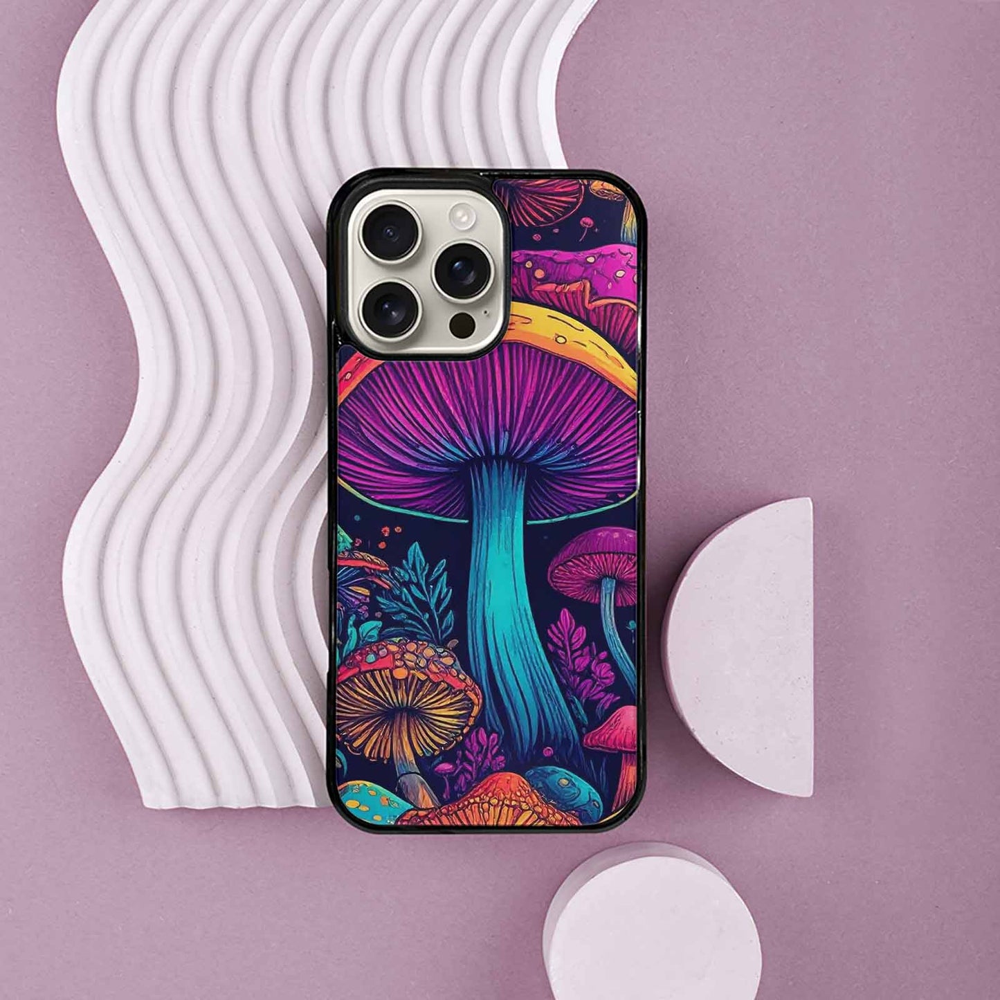 iPhone 16 Pro Max Case — Psychedelic Mushroom Custom Personalized Phone Cover, Original Design Phone Case