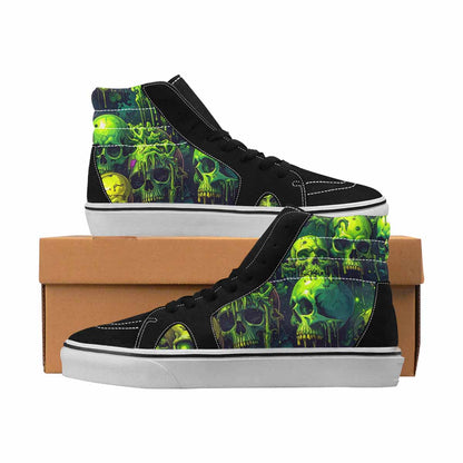MEN'S Skulls High Top Canvas Custom Fashion Neon Fantasy All Over Print Shoes