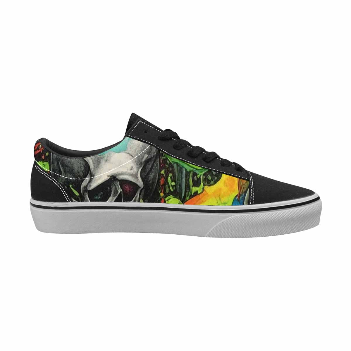 WOMEN'S Rainbow From Skull S Lace-Up Canvas Vivid Custom Sneakers