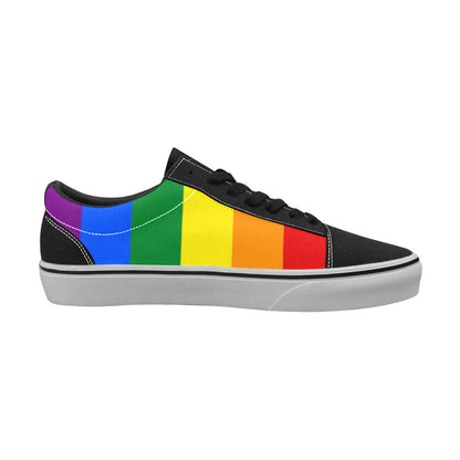 WOMEN'S Rainbow Transgender Flag Pride LGBT Low Top Skateboarding Shoes
