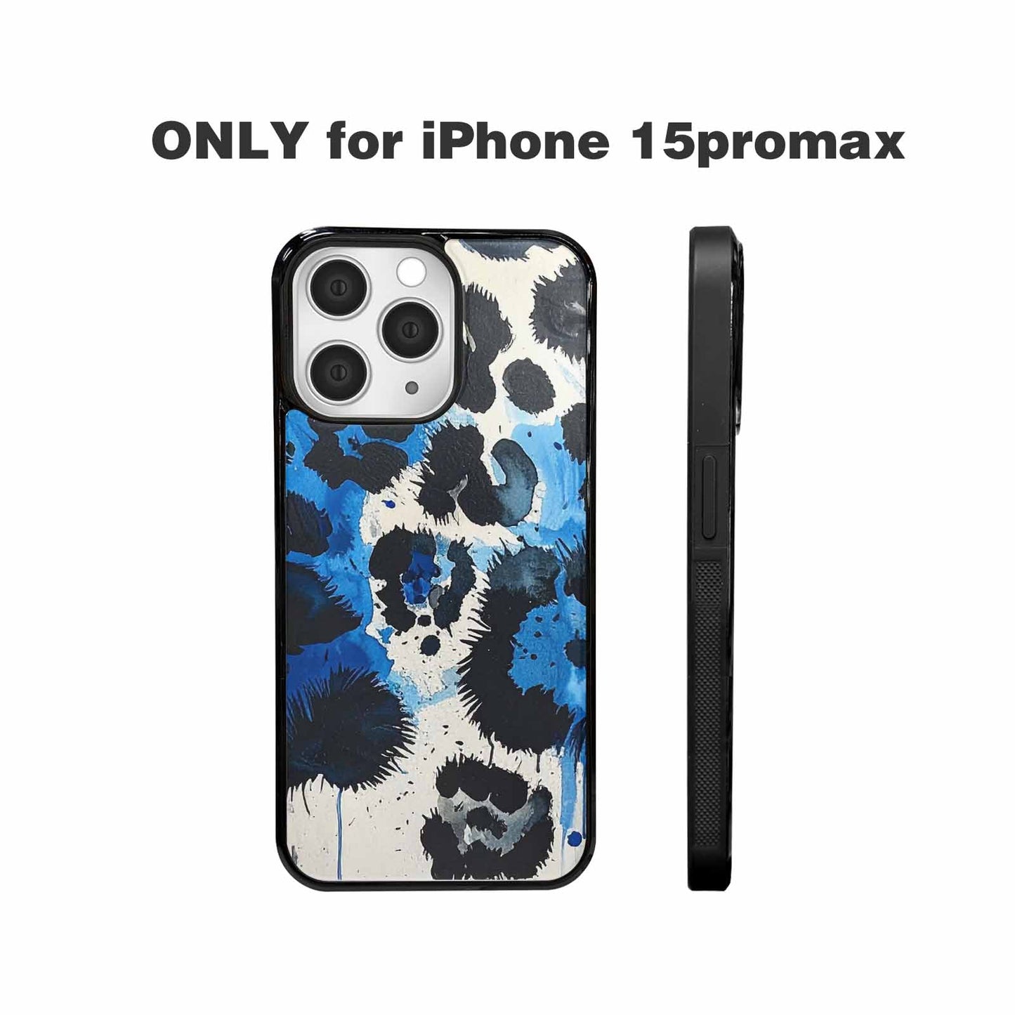 iPhone 15 Pro Max Case — Animal Print Black Blue Ink Animal, Custom Art Phone Cover