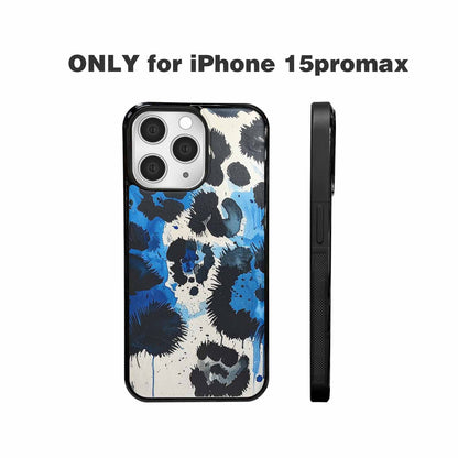 iPhone 15 Pro Max Case — Animal Print Black Blue Ink Animal, Custom Art Phone Cover