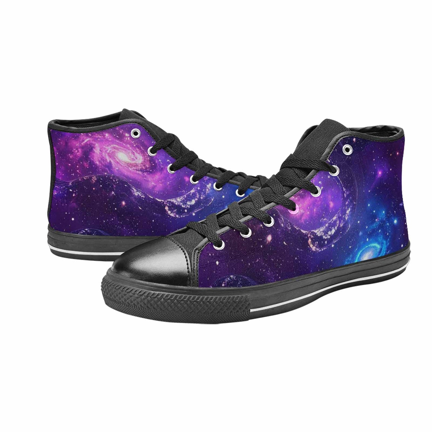WOMEN'S Galaxy Snake Print High Top Canvas Y2K Custom Sneakers