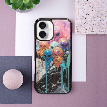 iPhone 16 Case — Aliens Marblemelting Aliens Pa L2w Personalized, Custom Phone Case