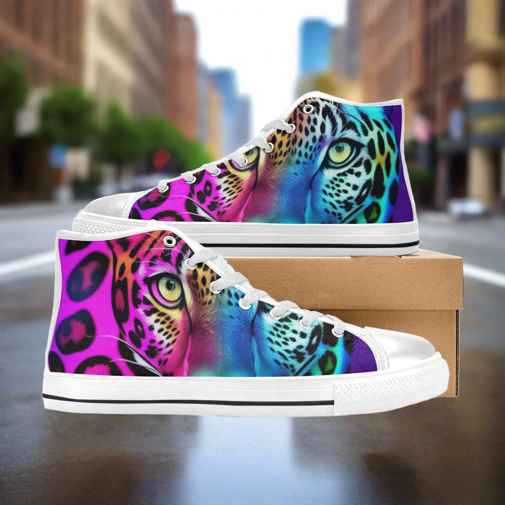 Wolf Pink Cream Custom MEN Bold Art - Freaky Shoes | Custom Art Sneakers