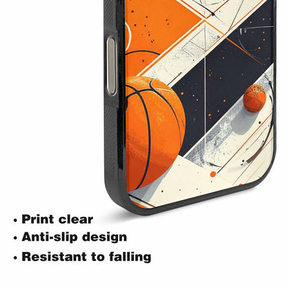 iPhone 16 Pro Case — Basketball Pattern Court Lines And Balls, Custom Printed Phone Case
