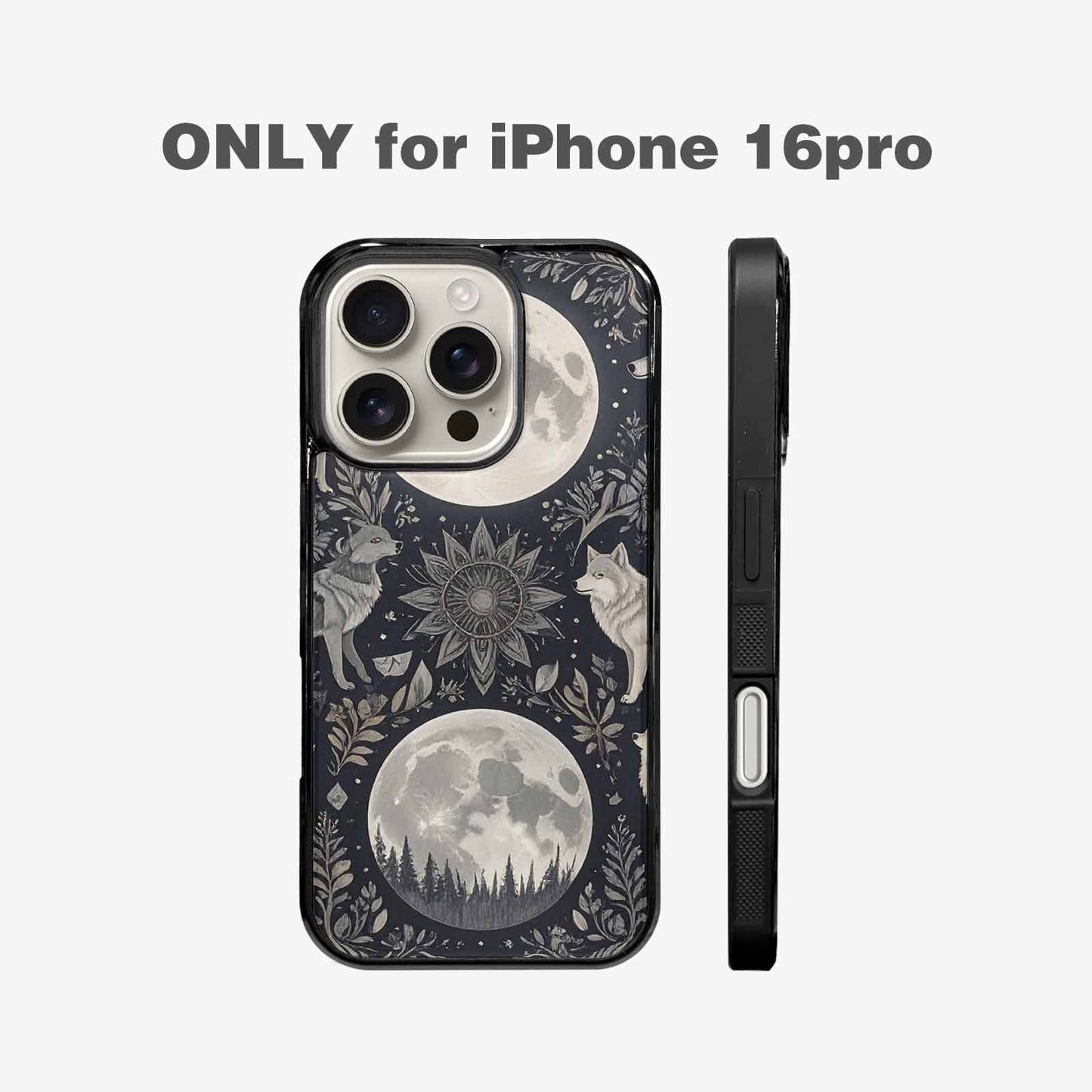 iPhone 16 Pro Case — Wolves Everywhere Collage Overlap Small Wolf, Custom Made Phone Cover
