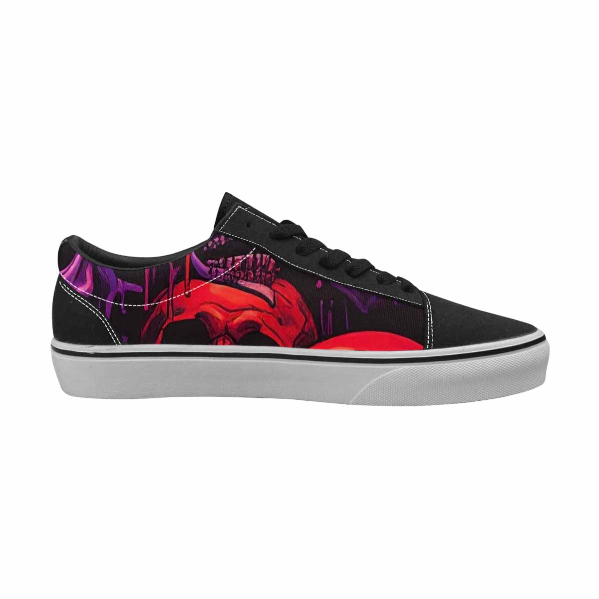 WOMEN'S Red + Purple Skeletons Lace-Up Canvas Dreamlike Shoes