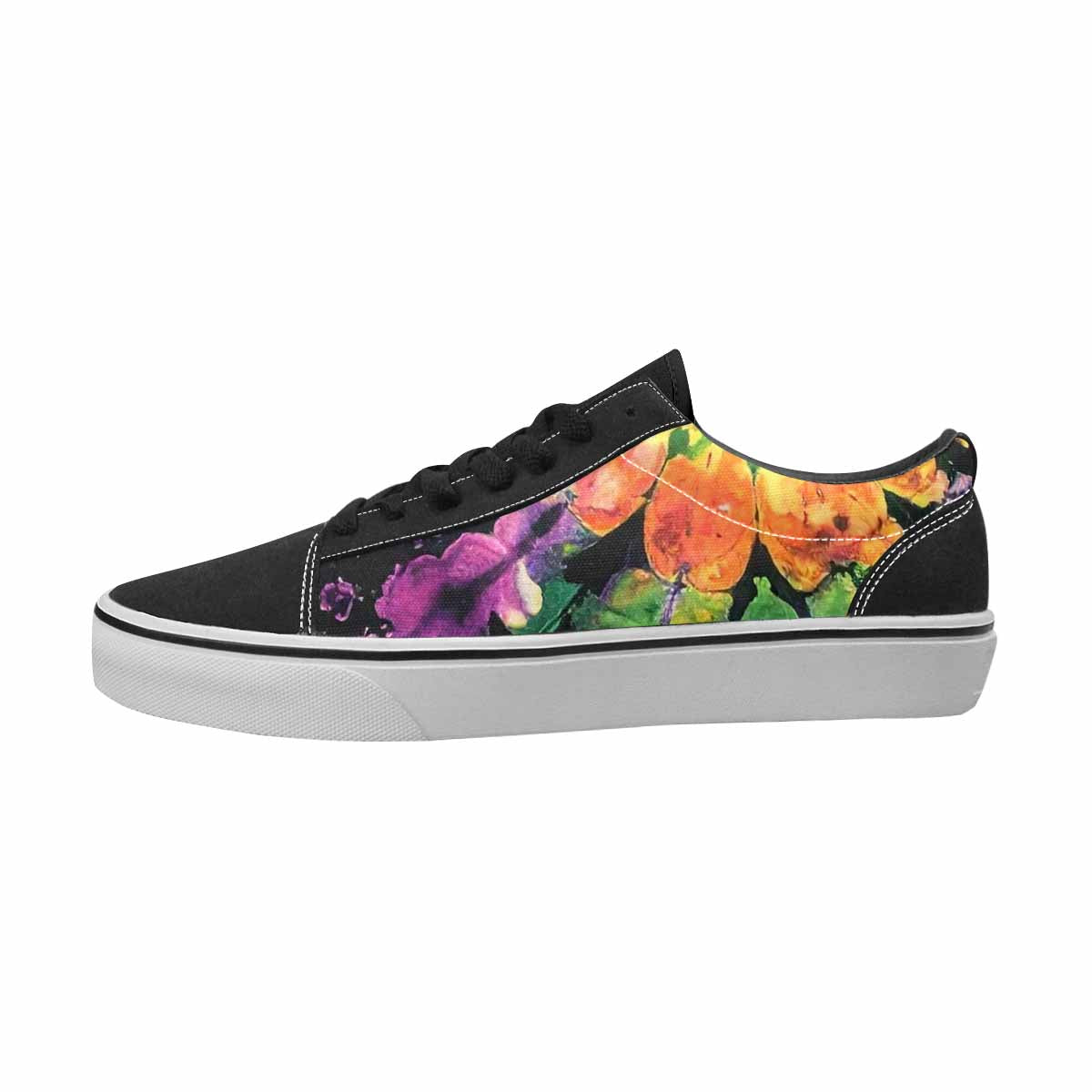 WOMEN'S Tie Dye Black & Green Ink Canvas Statement Vibrant Chaos Handmade Custom Shoes