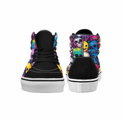 WOMEN'S Skeleton People Face High Top Canvas Vivid Shoes