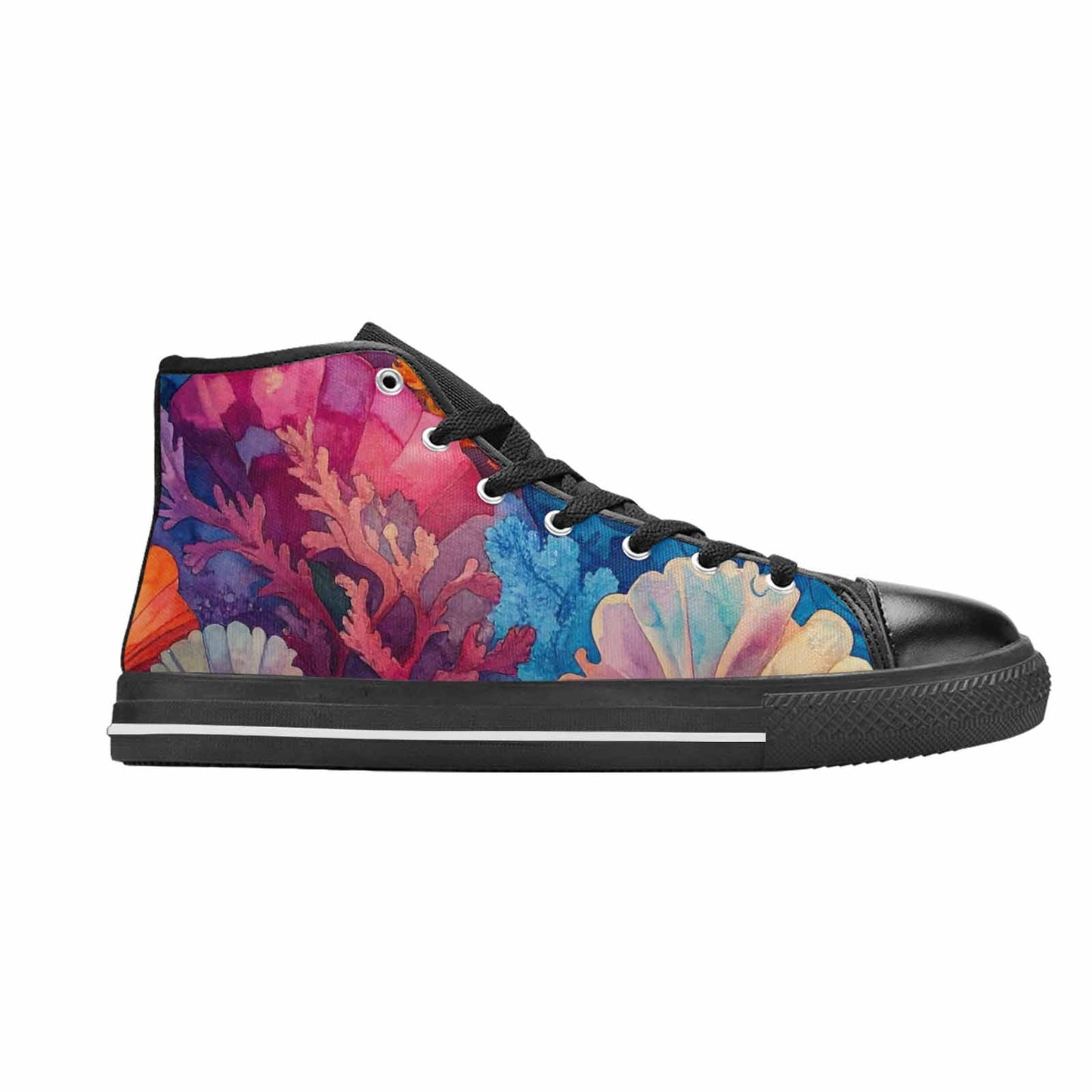 MEN'S Fish Scale Coral High Top Canvas Grunge Shoes