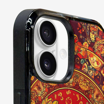 iPhone 16 Case — Mandala Lions Art Seamless Pattern Vibrant, Unique Phone Case Design