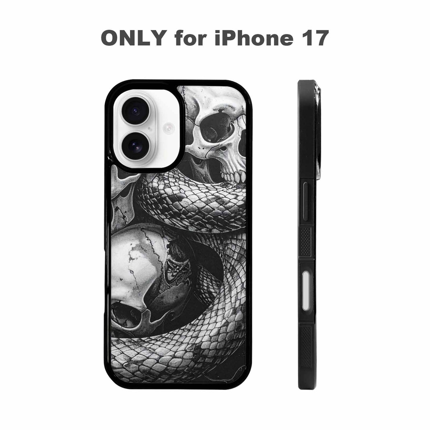 iPhone 17 Case — Skull Dark Art Gothic Print Gothic, Customized Protective Case