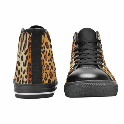 MEN'S Animal Print High Top Canvas Vibrant Chaos Shoes