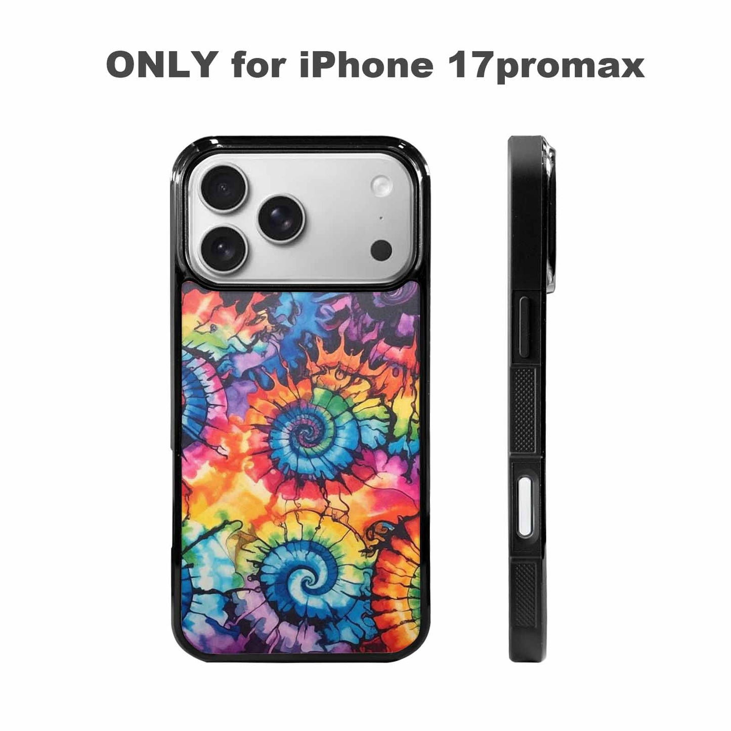 iPhone 17 Pro Max Case — Black &amp; Blue Ink Tie Dye, Custom Print Case Cover