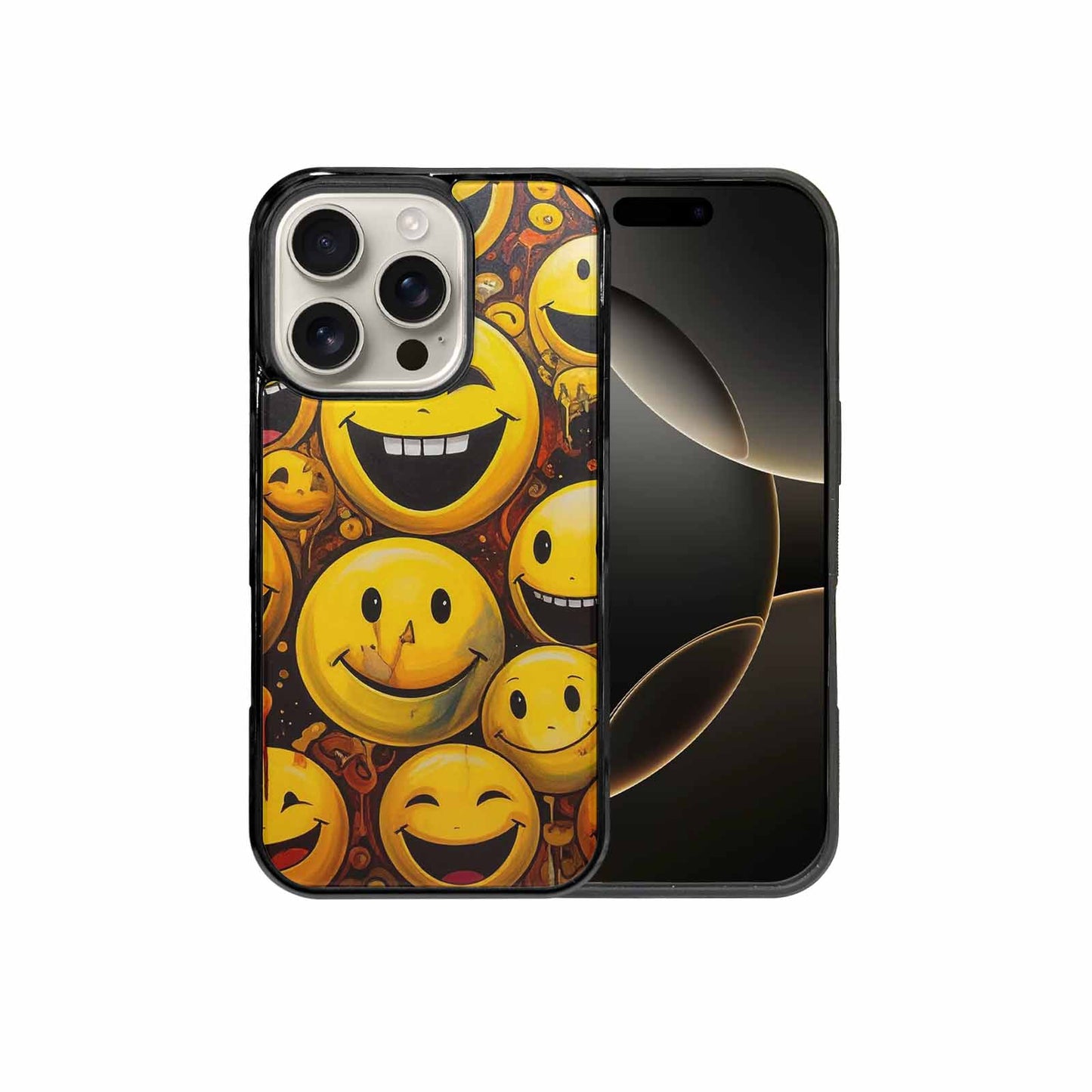 iPhone 16 Pro Case — Melting Moon Smiley Red Splatt Ipd, Custom Phone Case