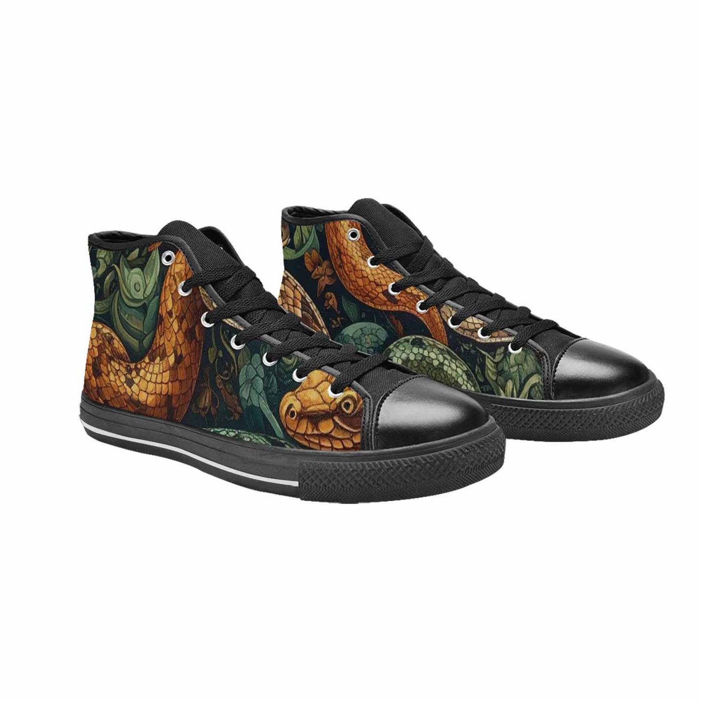 MEN'S Snake Skin Reptile High Top Canvas Y2K Custom Sneakers