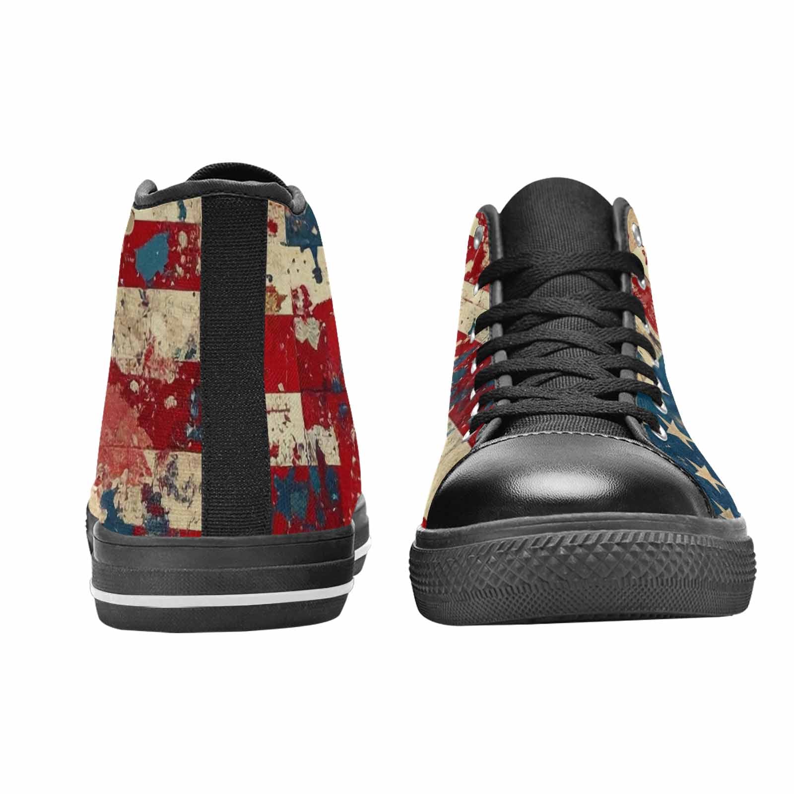 MEN'S American Flag Stars High Top Canvas Neon Fantasy Custom Sneakers
