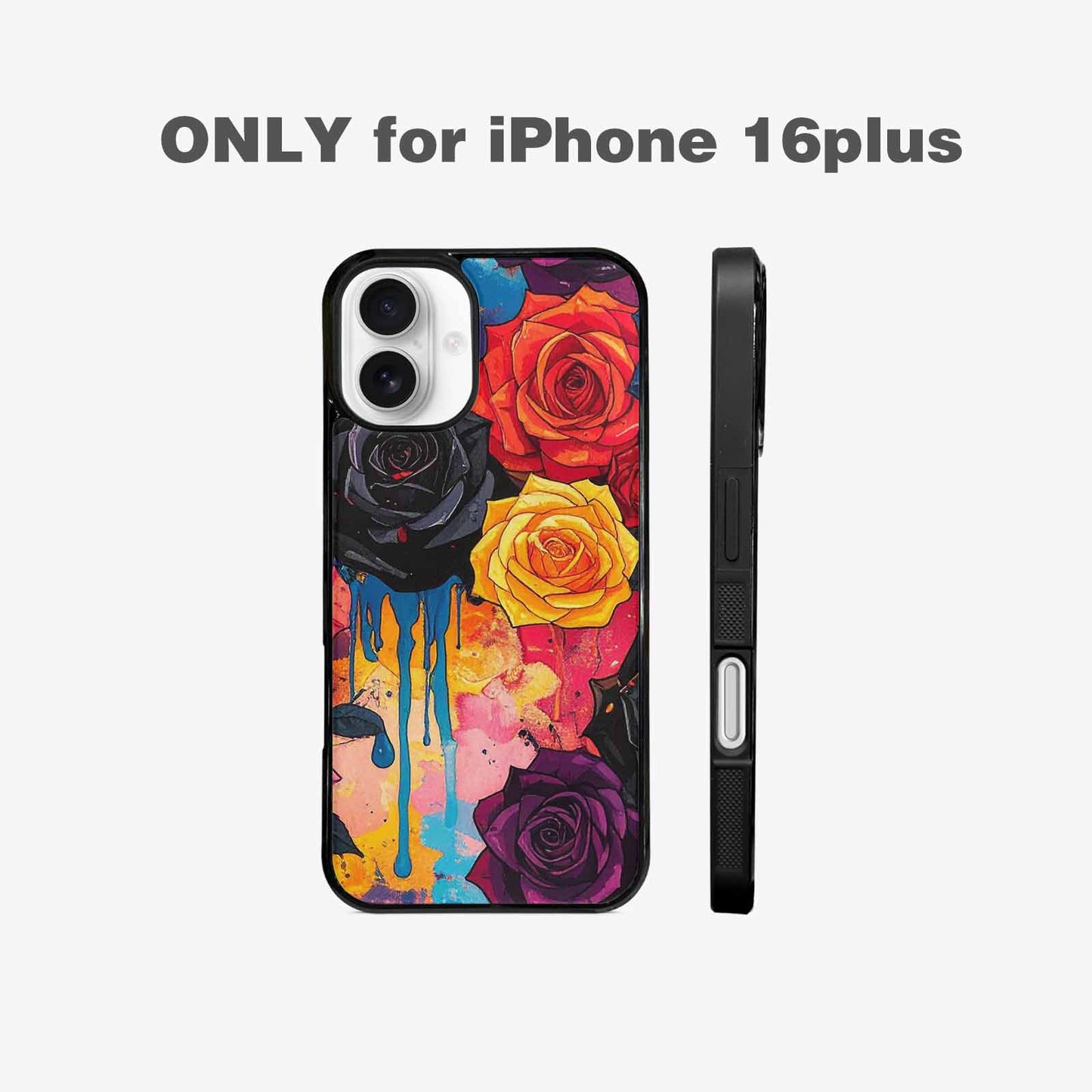 iPhone 16 Plus Case — Gothic Rose Gothic Roses Pattern Hundreds, Custom Designed Case Cover