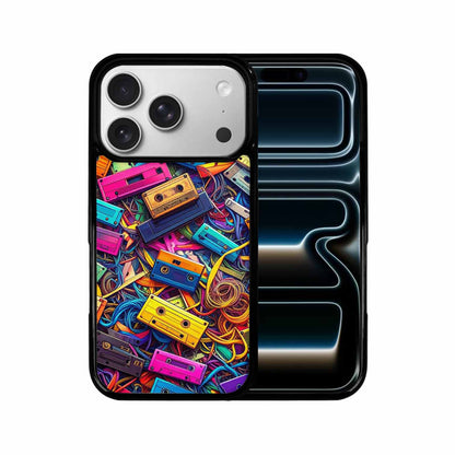 iPhone 17 Pro Case — Retro Cassette Tape Pattern Hundreds Retro, Custom Art Phone Cover