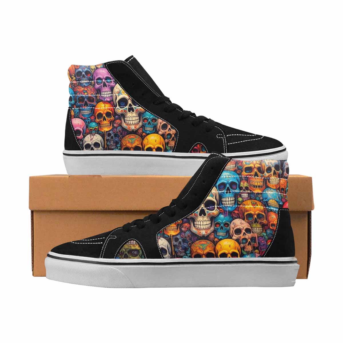 MEN'S Skulls High Top Canvas Boutique Dreamcore Custom Art Shoes
