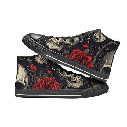 WOMEN'S Gothic Skulls Roses High Top Canvas Y2K Shoes