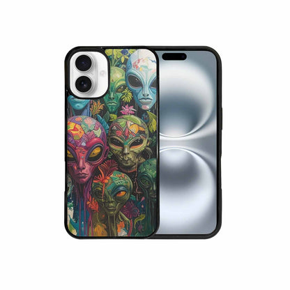 iPhone 16 Plus Case — Aliens Pattern Hundreds Of Sma Cbj, Custom Made Phone Cover