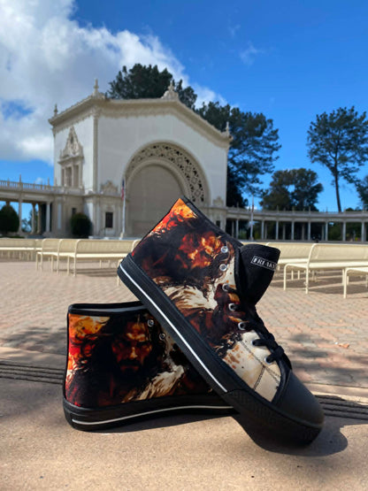 Dragon White Gold Custom UNISEX Bold Art - Freaky Shoes | Custom Art Sneakers